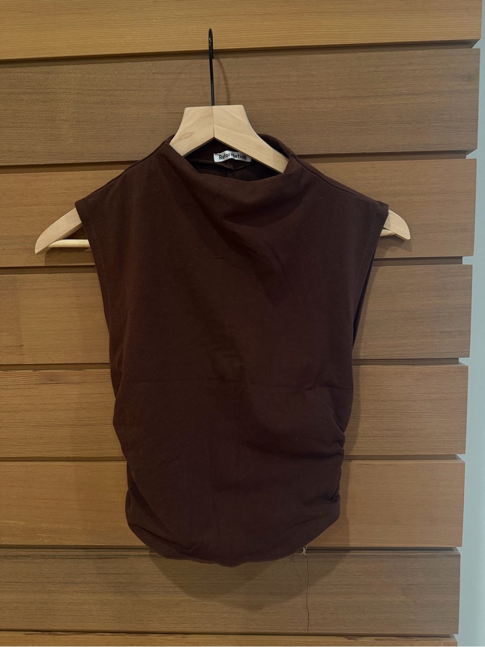 Reformation Sleeveless Mock Neck Top - Brown
